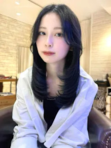 【HIROHUMI】韓国レイヤー美髪ブルーブラック