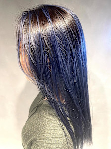 バレイヤージュ/ディープブルー/色落ちシルバー - Aco掲載