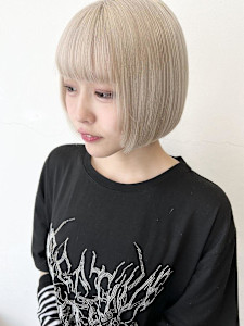 ハイトーンデザインカラーフェイスフレーミング小顔丸型卵型ボブ - KOKO 本八幡掲載