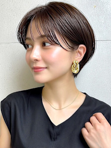 ショート 丸みボブ 美人ショート ベージュ 赤み消しカラー  - abilita 警固掲載