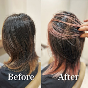 白髪ぼかし(インナーカラー)白髪キレイにマイナス10歳