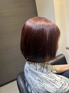 ハイライトピンクカラーボブ