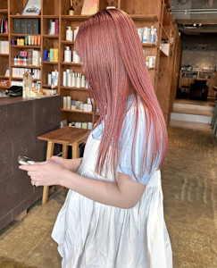 ロング × ピンクベージュス