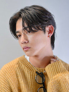ニュアンスパーマ　毛流れ　センターパート - men's salon es.掲載