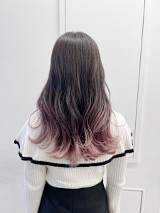 ホワイトピンクグラデーション