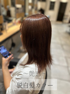 脱白髪カラー/白髪染めを使わない白髪染め/ハイライト