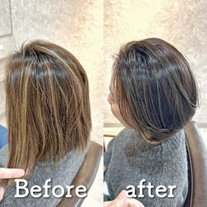 白髪ぼかし(ボブスタイル)白髪キレイにマイナス10歳 - F.U.N 竹ノ塚店【ファン】掲載