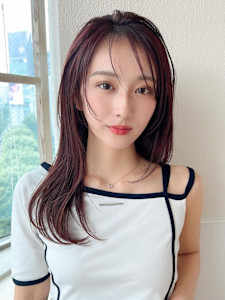 暗髪×髪質改善で憧れのツヤ髪に♪ワンカールセミロング