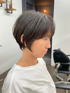 マッシュショートボブ小顔30代40代50代グレーカラー横浜 - salon de joe横浜/レディースパーマ/メンズパーマ/レイヤーカット掲載