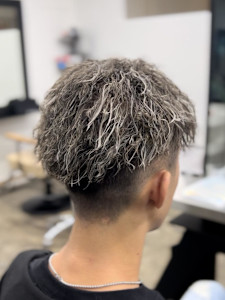 メンズハイライト×ツイストパーマ