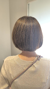 明るい白髪染めボブ