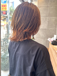 【秋感オレンジ】毛先グラデーション