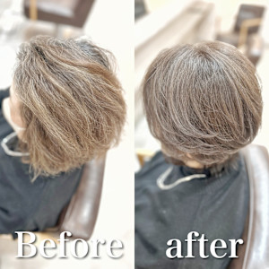 白髪ぼかし(ベージュ系)白髪キレイにマイナス10歳 - F.U.N 竹ノ塚店【ファン】掲載