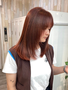 髪質改善トリートメントワインレッドレイヤーロング - N°Elune 秋田店掲載