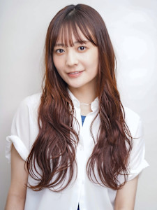 グラデーションカラー オレンジベージュ 前髪あり ロング - 髪質改善 SEPT. 天神大名掲載