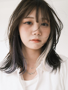 【顔まわりインナーカラー】モカブラウン×ホワイトバイオレット - sie by KENJE掲載