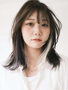 【顔まわりインナーカラー】モカブラウン×ホワイトバイオレット - sie by KENJE掲載