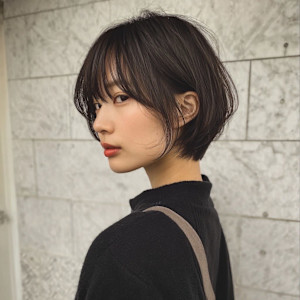 首が綺麗に見える丸みショート