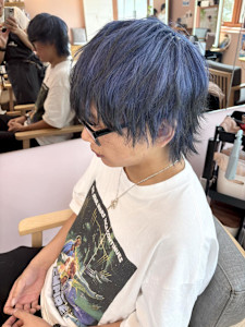 ブルー/メンズカット/メンズブリーチカラー - SOTOE＆marbb久喜店掲載