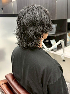 メンズミディアムパーマ　スパイラルパーマ