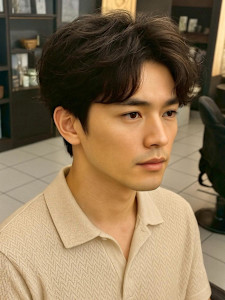 メンズ錦糸町◎毛流れパーマで韓国風爽やかセンターパート