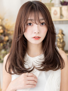 ココアグレージュうざバングロングレイヤー　チャコールグレー - COVER HAIR & SPA bliss【カバーヘア アンド スパ ブリス】浦和/浦和西口店掲載