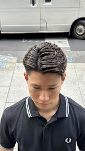 毛流れパーマ　七三　ビジネスパーマ