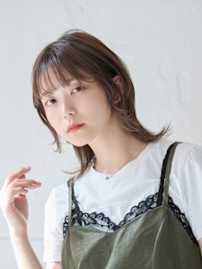 【La fith】ウルフ×オリーブブラウン×シースルーバング - La fith hair santie 広島駅前店掲載