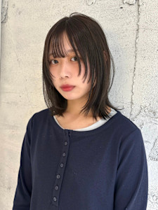 【YOKE】レイヤーボブオリーブブラウン顔周り前髪 - YOKE掲載