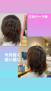 セミロングローレイヤーウェーブスタイル