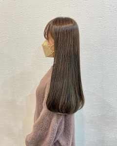 カーキグレージュ/艶ロング