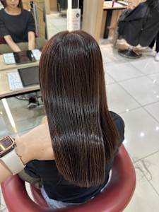 透明感カラー/ブリーチなしWカラー/髪質改善/伊勢原