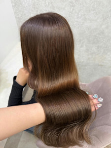  ミディアム/暗めカラー/デザインカラー/フェイスフレーミン