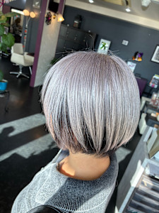 ホワイトシルバー　白髪ぼかし