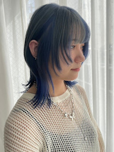 【ChaoMICHI sachika】ウルフ　ブルーカラー - 岡山髪質改善美容室 hair studio Chao by MICHI 【ヘアースタジオチャオ】掲載