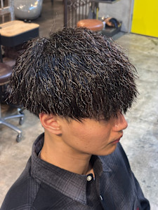 メンズカットマッシュツーブロックツイストスパイラルパーマ