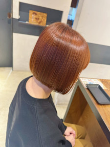 アプリコットオレンジ　x ボブ