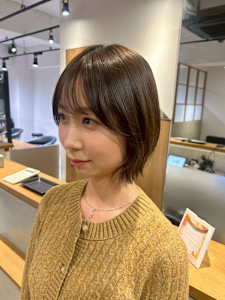 ボブレイヤー【20代/イルミナカラー/縮毛矯正/髪質改善】