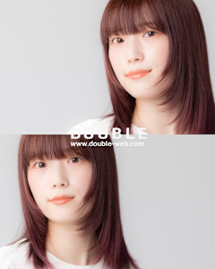 赴くままに動く毛流れでピュアさ漂うストレートミディアム - DOUBLE掲載