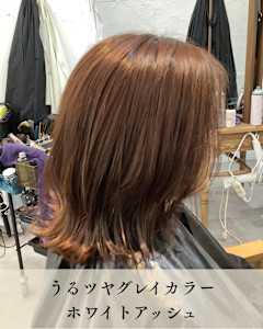 ≪お客様スタイル≫ うるツヤグレイカラーでホワイトアッシュ