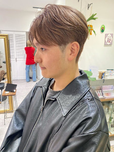 シナモンベージュカラー×センターパート