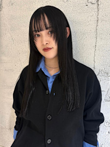 【YOKE】ブルーブラックレイヤーロング顔周りレイヤー