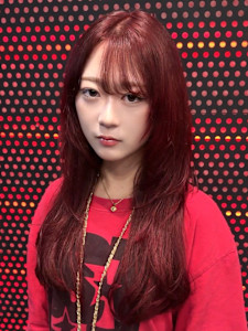 チェリーレッド 顔周りカット レイヤーカット 20代 韓国風