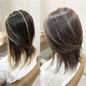 白髪ぼかし(インナーカラー)白髪キレイにマイナス10歳