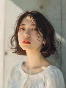 前髪/アンブレラカラー/こなれミディ/イメチェン/ウェーブ