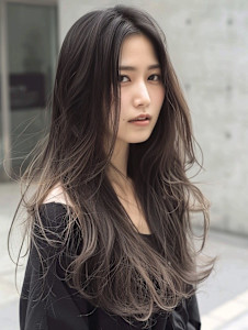 前髪/アンブレラカラー/こなれミディ/イメチェン/ウェーブ