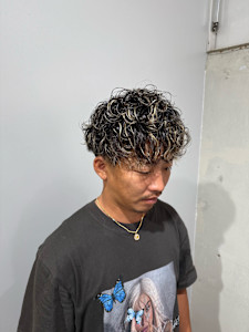 メンズ/ハイライトメッシュ/サーフカール