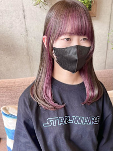 上品なパープルのインナーカラー