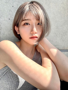 透明感カラー×外はねボブスタイル/銀座駅/ボブ/ブリーチなし