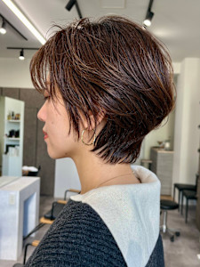 ショート・ボブ/丸顔/前髪あり/絶壁解消/40代/50代/